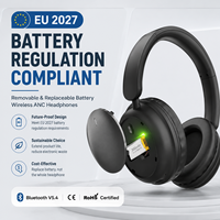 Casque sans fil ANC à batterie remplaçable, casque supra-auriculaire 5.4, design écologique, fournisseur en gros OEM