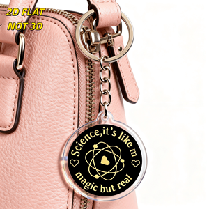 Llavero con Atomo de Oro y Corazón en Círculo Negro, Accesorio STEM para Bolsos, Llaves y Mochilas, Ciencia, Es Como la Magia Pero Real - Product Image 3