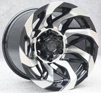 Nouvelles jantes de voiture en alliage d'aluminium noir de 15 pouces, design en maille, OEM tout-terrain, 5 et 6 trous, 5x114.3 6x139.7mm PCD 73.1 110.1mm CB -44mm ET
