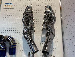 Collecteur d'échappement pour Audi R8 V10 en acier inoxydable 304 poli, système d'échappement sans catalyseur pour performances de course - Product Image 4