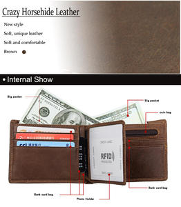 กระเป๋าสตางค์หนังแท้ Andong RFID สำหรับผู้ชาย กระเป๋าคลัทช์ธุรกิจหนังวัวแท้ ช่องใส่บัตรหลายช่อง กระเป๋าสตางค์แบบพับสามตอนสำหรับผู้ชาย - Product Image 3