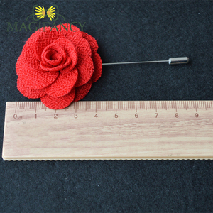 Renkli 4cm gül çiçek broş kırmızı pembe kumaş kadın erkek ceket pimleri damat düğün parti kravat iğnesi basit takım elbise aksesuarı hediye - Product Image 2