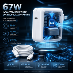 <span class=keywords><strong>Cargador</strong></span> de Laptop Tipo-C PD 3.0 de 67W, Adaptador de Corriente USB-C con Salida de 20.3V 3.3A para <span class=keywords><strong>iPhone</strong></span>, MacBook Pro/Air <span class=keywords><strong>13</strong></span>/14/15/16 - Product Image 1