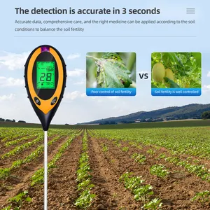เครื่องวัดค่า PH ในดิน4 In 1,เครื่องวัดความชื้นเครื่องวัดความชื้นเครื่องวัดค่าแสงและค่า PH สำหรับพืชกระถางสวน