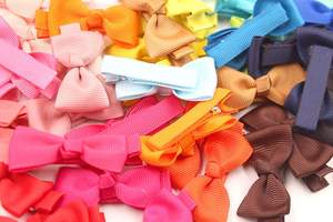 Ok Atacado 196 Cores Tiny Baby <span class=keywords><strong>Girl</strong></span> Full Forrado Grosgrain Fita Cabelo Bow Dog Brands - Product Image 2