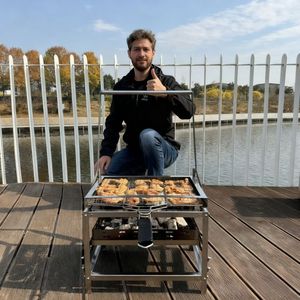 Folding BlazeFor <strong>Bbq</strong> <strong>Grill</strong> with Mesh and Foldable Handle Portable BlazeFor <strong>Bbq</strong> <strong>Grill</strong> Set for Hiking and Camping - Product Image 5