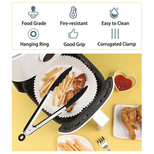 Heat Resistant Silicone <strong>Kitchen</strong> <strong>Tongs</strong> Non-Slip Food <strong>Tongs</strong> Stainless Steel Handle Cooking <strong>Tongs</strong> With Locking Clip - Product Image 6