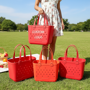 Bolso Tote Espacioso Impermeable Ligero de EVA, Goma, Silicona y PVC con Cierre Abierto para Uso en la <span class=keywords><strong>Playa</strong></span> y Mujeres a la Moda - Product Image 1