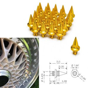 Aluminum Alloy Wheel Spike <b>Bolts</b> 33.5mm For Car Rim Modification Decorative Spikes - Product Image 1