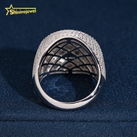 Bague pour homme en argent 925, style hip-hop de luxe, sertie de moissanite, motif religieux