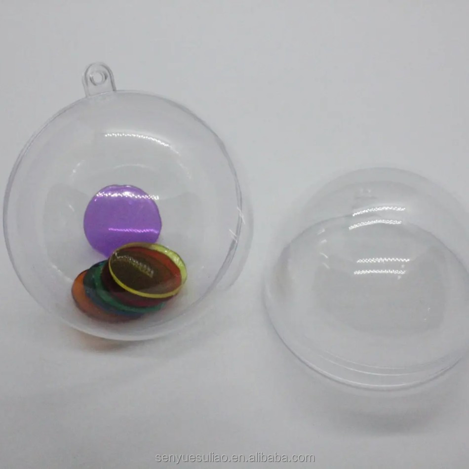 DIY Filled 60MM Clear Plastic Hanging Christmas Round Ball Christmas Ornament