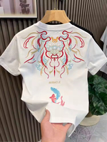 T-shirts décontractés pour hommes 100 % coton, coupe courte, avec logo personnalisé sérigraphié, tissu tricoté surdimensionné 180 grammes avec motif 3D uni 220 g/m²