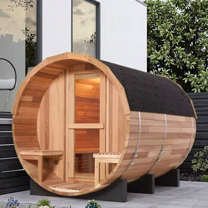 Sauna traditionnel en bois massif pour jardin extérieur avec poêle Harvia - Product Image 2