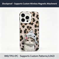 Coque antichoc transparente en TPU motif léopard brillant avec capuche requin, mignonne et résistante pour iPhone 17 16 15 14 13 Pro Max