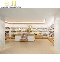 Comptoir d'exposition moderne pour pharmacie, étagères personnalisées et durables pour clinique et pharmacie, vitrine de présentation pour magasin de pharmacie