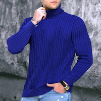 Pull col roulé jacquard tricoté à manches longues pour homme – Décontracté, professionnel, sous-vêtement, hauts pour homme, logo personnalisé