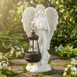 Lámpara LED <span class=keywords><strong>de</strong></span> Resina con Forma <span class=keywords><strong>de</strong></span> Ángel Pintado a Mano, con Corona <span class=keywords><strong>de</strong></span> Flores y Paloma, Energía Solar, para Navidad y Acción <span class=keywords><strong>de</strong></span> Gracias, en Oferta - Product Image 3