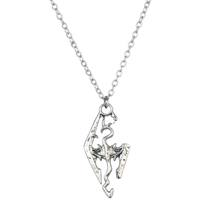 Collar <span class=keywords><strong>Skyrim</strong></span> con Colgante de Dinosaurio Dragón, Colgantes Antiguos Vintage, Joyería, Cosplay de Juego - Product Image 1