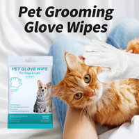 Fournitures pour animaux de compagnie : Gants en papier sans rinçage et lingettes nettoyantes pour chats et chiens, fabrication OEM et personnalisation de la marque, paquet de 80