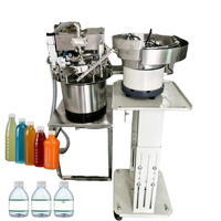 Machines de remplissage et de scellage automatiques haute précision pour bouteilles en plastique (huile, miel, jus) avec alimentateur de bouchons pour boissons et eau