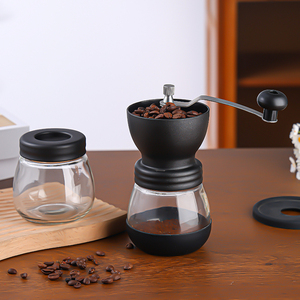 Grinder Manuale Conico per Erbe da 11oz per Uso Domestico, Design Classico con Manico in Acciaio Inox e Barattoli in Vetro - Product Image 2
