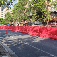 Barreras Modulares Ligeras de Plástico Rojo de Alta Calidad, Llenas de Agua, Apilables, para Seguridad Vial en Obras de Construcción y Tráfico