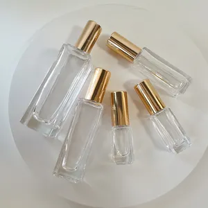 3ml 5ml 10ml 20ml 30ml 롤러를 가진 정연한 유리병 빛나는 금 모자를 가진 병에 빈 향수 정유 목록