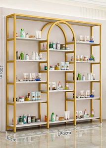 Vitrina Moderna Multifuncional de Hierro con Múltiples Espacios de Almacenamiento para Salón de Belleza, Sala de Estar, Dormitorio, Exhibidor de Cosméticos y Uñas - Product Image 4