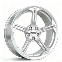 Jantes en alliage forgées monobloc légères à 5 branches rainurées noir brillant pour l'amélioration des voitures de sport