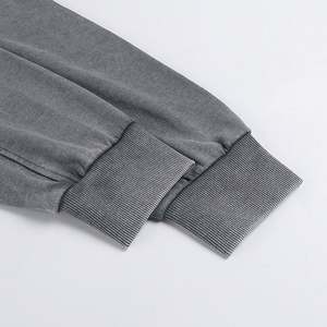 Haute qualité 350 Gsm lavage à l'acide en détresse sweats à capuche surdimensionnés pour hommes unisexe 80% coton 20% Polyester épissage à capuche personnalisé - Product Image 5