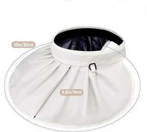 Chapeau de soleil d'été pour femmes, large bord, protection UV UPF50 + pliable, pliable, voyage, plage, <span class=keywords><strong>vacances</strong></span>, jardinage, golf, marche - Product Image 3