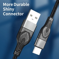 Superventas A11L 3A 1M línea de datos trenzada de nailon tipo C cargador USB de teléfono móvil de carga rápida precio barato Urus con voltaje de 5V