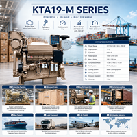 Mesin Diesel Kelautan CCEC K19-M600 447kW 600HP 1800RPM 19L 6 Silinder Turbocharged Aftercooled untuk Kapal Nelayan, Kapal Tunda, dan Kapal Kargo