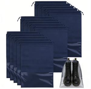 Bolsa de Almacenamiento de Zapatos de Plástico Portátil a Prueba de Polvo, Bolsa con Cordón de Tela No Tejida para Uso Doméstico - Product Image 4