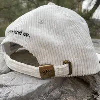 Benutzer definierte flache 6 Panel Cord Papa Hut Gesticktes Logo kleine Kurve Krempe Unstrukturierter Hut