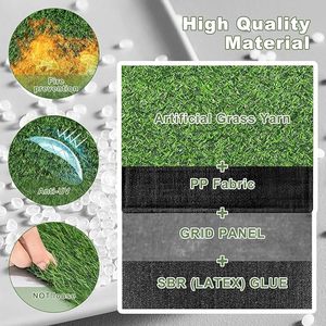 Gazon synthétique OEM/ODM en rouleau haute résistance pour terrains de football et d'entraînement, base en SBR latex haute densité, résistant à l'eau, excellent - Product Image 5