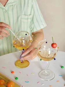 <strong>Wholesale</strong> Custom Blown Lead Free Borosilicate Colored Goblet <strong>Champagne</strong> Coupe Stemware Glasses for Party Wedding - Product Image 5