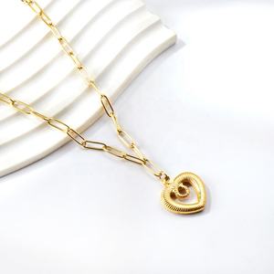 <b>Simple</b> Dancing Dance Waterproof Stainless Steel Delicate Pendant <b>Necklace</b> Love Heart Chain Mama <b>Necklace</b> for Women - Product Image 3