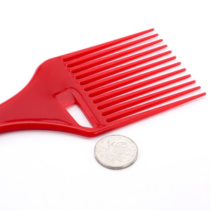 Peigne à dents larges en plastique noir et rouge pour usage domestique, peigne fourche pour coiffure lissée - Product Image 3