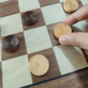 木製チェッカーピース24個バックギャモンピース1インチ交換チェスボードゲームプレイピースチップ子供と家族のための - Product Image 5