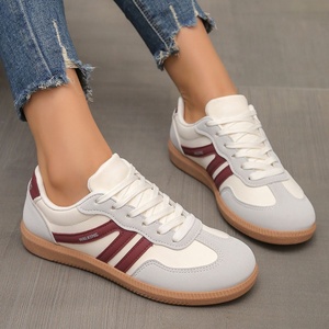 Zapatos Deportivos Casuales Planos para Mujer, Talla Grande, Estilo Europeo y Americano, Punta Redonda, Antideslizantes, Resistentes al Desgaste, Suela Suave - Product Image 1