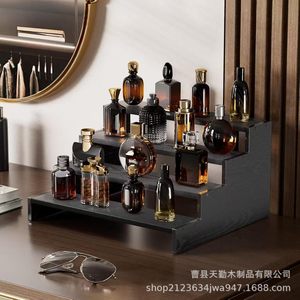 Wooden Perfume Storage Rack 4 Layers <b>Desktop</b> Cosmetic Organizer Heavy Duty Makeup Display <b>Shelf</b> - Product Image 1