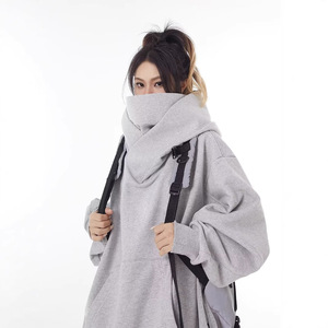 Sudadera con Capucha Forrada con Patrón de Corazones de Piel de Conejo, Estilo Americano, Marca de Moda, Estilo Funcional, Cuello Alto, para Hombre - Product Image 5