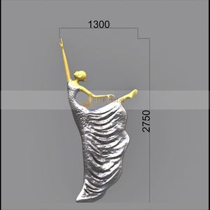 Escultura de Logotipo en Acero Inoxidable con Corte Láser 3D ANW075, Estilo Art Deco, para Identidad Corporativa y Arte Emblemático - Product Image 3