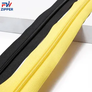 Factory Wholesale 3# 5# Black Yellow Long Chain 200m Per Roll Bags Suitcase Nylon Zipper Tape
