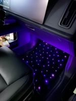 4PCS App Remote Control RGB Starlight LED Tapis de sol de voiture Lumière ambiante Universel Multi-Color Intérieur Glow Accessoire décoratif