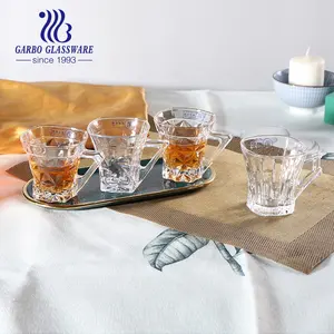 批发玻璃杯定制标志创意中东风格茶杯透明土耳其摩洛哥小玻璃咖啡杯带手柄