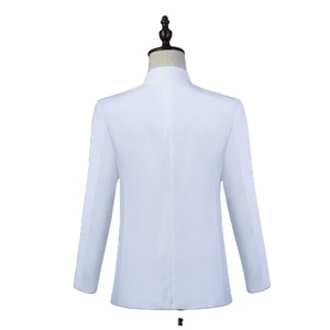 Bộ Vét 2 Món Cho Nam, Trang Phục Hợp Xướng Màu Xanh Dương Ôm Dáng Mùa Hè Cổ Đứng Cỡ Lớn - Product Image 6