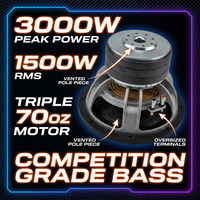 Subwoofer de voiture haute performance de 12 pouces, 3000 W de puissance maximale, haut-parleur de basses pour voiture avec surpiqûres rouges, fabrication OEM ODM directe d'usine