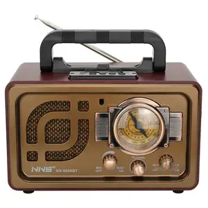 Radio Desktop Rumah Am Fm Sw 3 Band Radio Manufaktur Kayu Speaker Radio Antik dengan Bt Mp3 Player Ns-8099bt